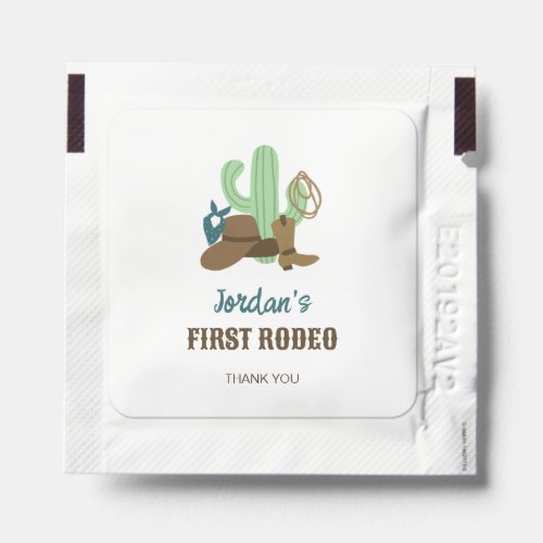 First Rodeo Birthday 1st Cowboy Western Hand Sanitizer Packet