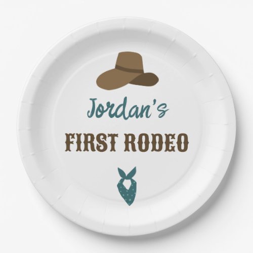 First Rodeo Birthday 1st Cowboy Western Paper Plates