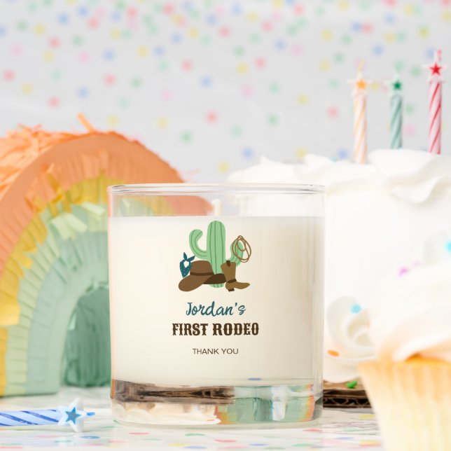 First Rodeo Birthday 1st Cowboy Western Scented Candle (Birthday)