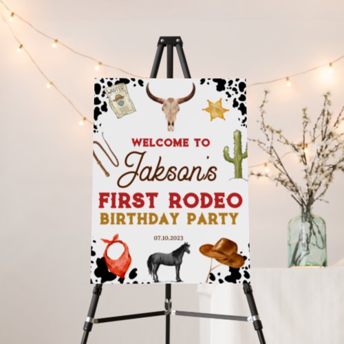 First Rodeo Birthday 1st Rodeo Welcome Foam Board