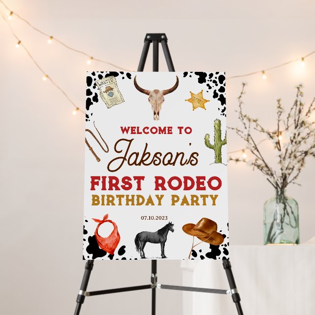 First Rodeo Birthday 1st Rodeo Welcome Foam Board (In Situ (Stand))
