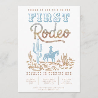 First Rodeo Birthday Boy  My First Rodeo Invitation