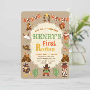 'First Rodeo Birthday Invitation