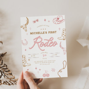 First Rodeo Birthday Invitation for Girls