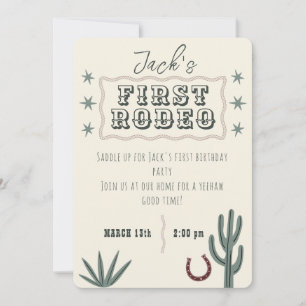 First Rodeo Birthday Invite Personalized
