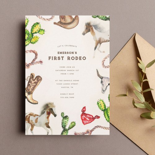 First Rodeo Birthday Party Invitation