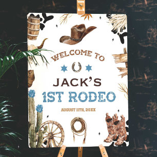 First Rodeo Birthday Party Welcome Sign, Cowboy Foam Board