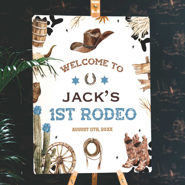 First Rodeo Birthday Party Welcome Sign, Cowboy  Foam Board (Creator Uploaded)