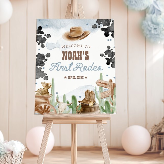 First Rodeo Birthday Rustic Wild West Welcome Sign (Creator Uploaded)