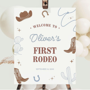 First Rodeo Birthday Welcome Sign, Western Party Foam Board