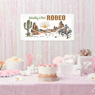 First Rodeo Boy Birthday Banner