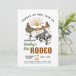 First Rodeo Boy Birthday Invitation