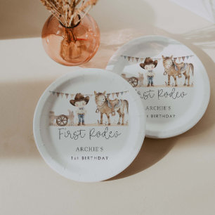 First Rodeo Boy Birthday Party Paper Plates
