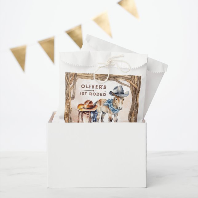 First RODEO | Boy Cowboy 1st Birthday Party Favor Bag (Party)