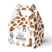 First Rodeo Brown Wild West Boy First Birthday Favor Boxes
