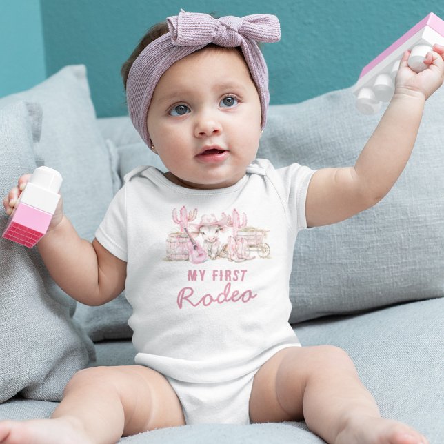 First Rodeo Country Cowgirl Birthday Baby Bodysuit (Creator Uploaded)