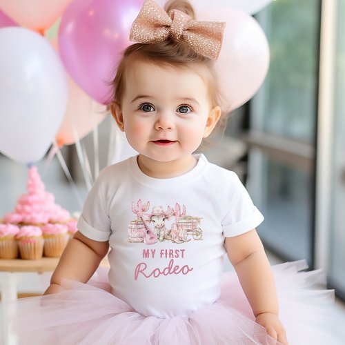 First Rodeo Country Cowgirl Birthday Baby T_Shirt