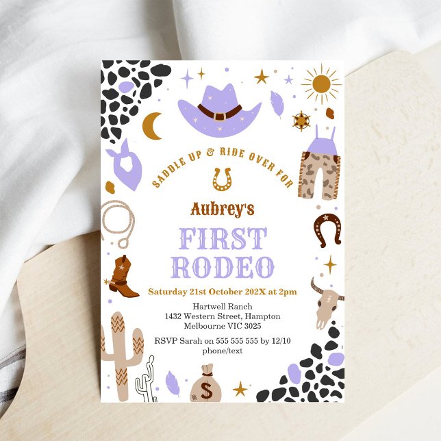 First Rodeo Cowbow Western 1st Birthday Invitation (Creator Uploaded)
