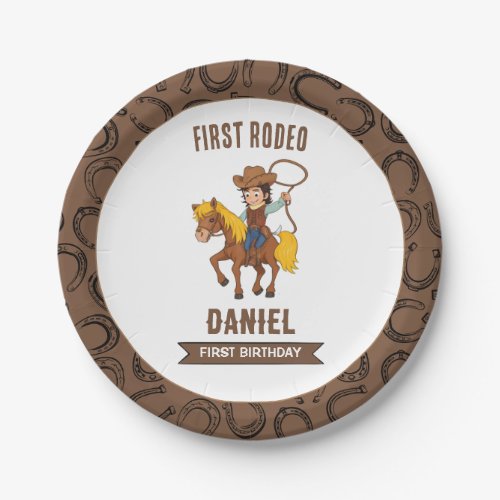 First Rodeo Cowboy 1st Birthday Paper Plates