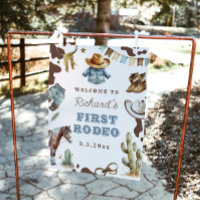 First Rodeo Cowboy 1st Birthday party Welcome