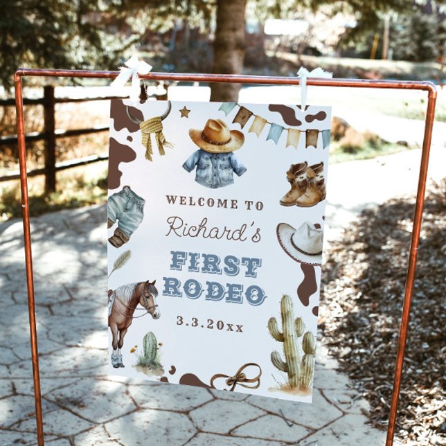 First Rodeo Cowboy 1st Birthday party Welcome Foam Board (Creator Uploaded)