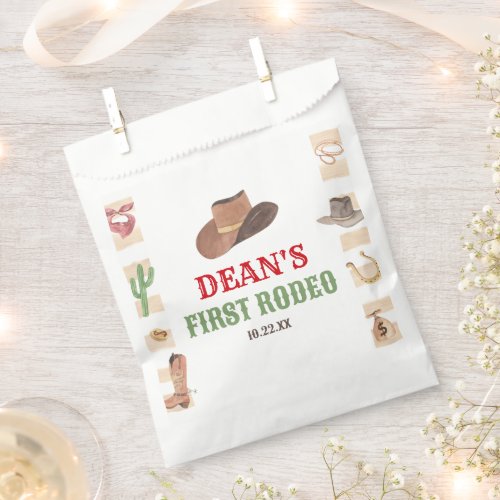 First Rodeo Cowboy 1st First Birthday Party Favor Bag