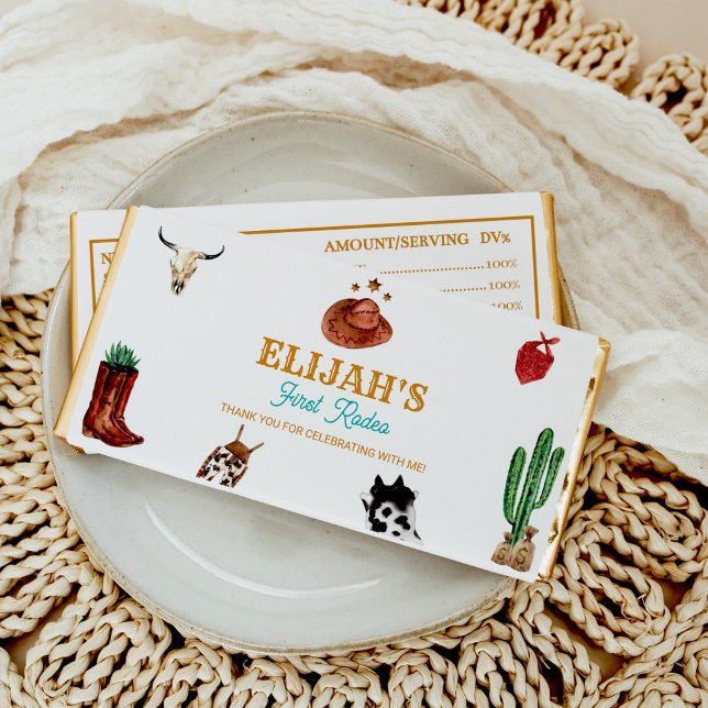 First Rodeo Cowboy Birthday Hershey Bar Favors (Creator Uploaded)