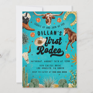 First Rodeo Cowboy Birthday Invitation