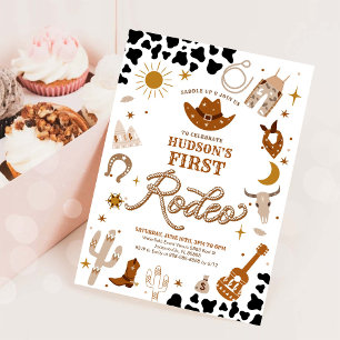 First Rodeo Cowboy Birthday Invitation