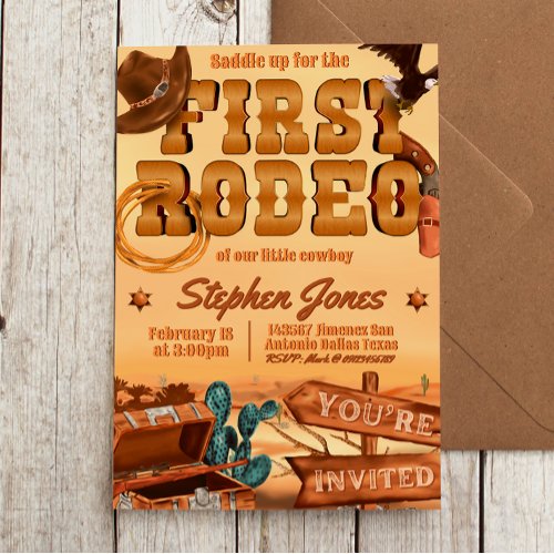 First Rodeo _ Cowboy Birthday Invitation