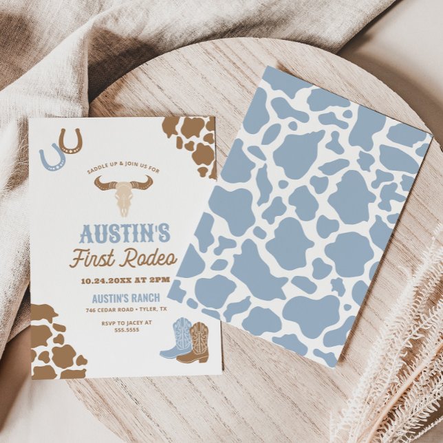 First Rodeo Cowboy Birthday Invitation (Creator Uploaded)
