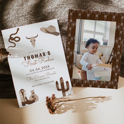 First Rodeo Cowboy Birthday Party Invitation