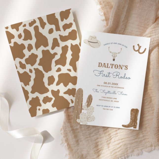 First Rodeo Cowboy Birthday Party Invitation (Creator Uploaded)