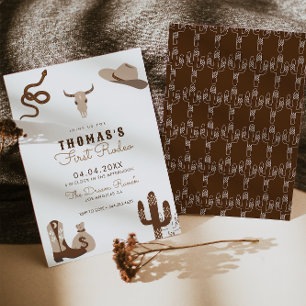 First Rodeo Cowboy Birthday Party Invitation