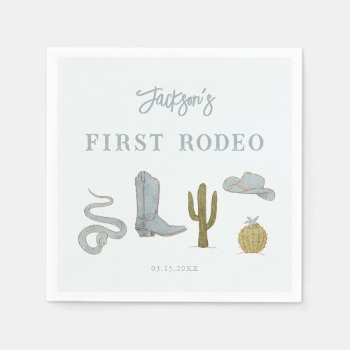 First Rodeo Cowboy Birthday Party Napkins