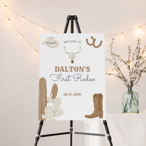 First Rodeo Cowboy Birthday Party Welcome Sign