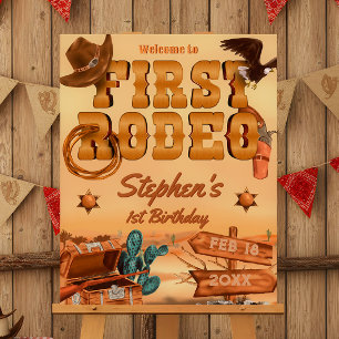 First Rodeo - Cowboy Birthday - Welcome Sign