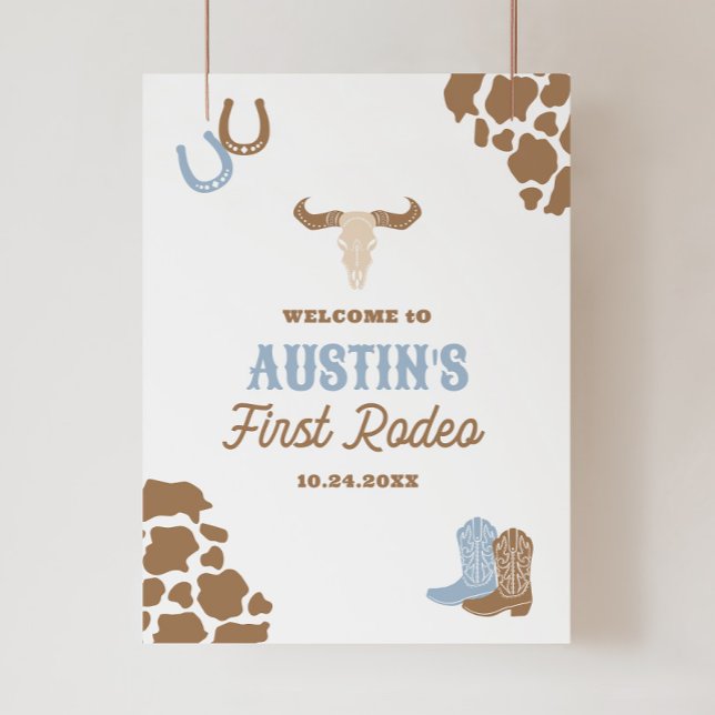 First Rodeo Cowboy Birthday Welcome Sign (Creator Uploaded)