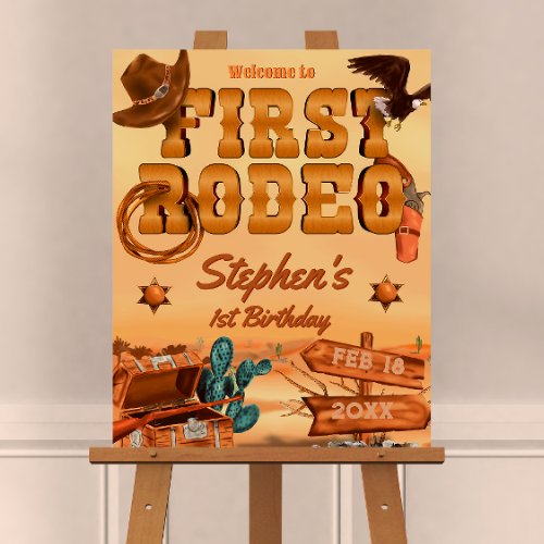 First Rodeo _ Cowboy Birthday _ Welcome Sign