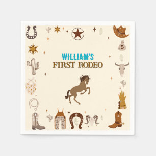 First Rodeo Cowboy First Birthday Napkins