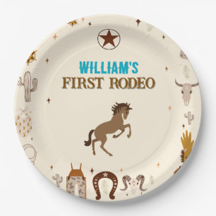 First Rodeo Cowboy First Birthday Paper Plates