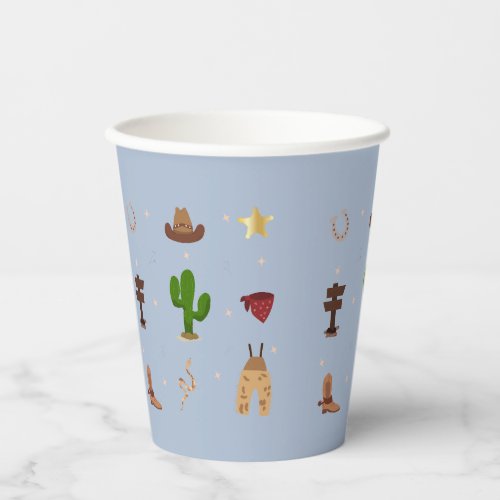 First Rodeo Cowboy Kids birthday Invitation Paper Cups