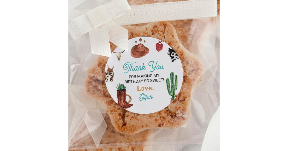 First Rodeo Cowboy Labels Birthday Stickers | Zazzle