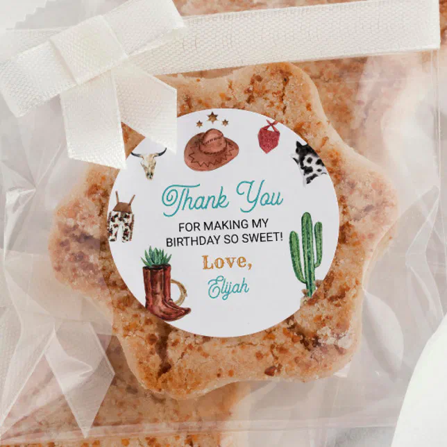First Rodeo Cowboy Labels Birthday Stickers | Zazzle