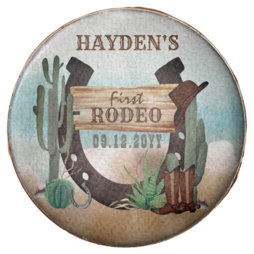 First Rodeo Cowboy Western Boy 1st Birthday Party Chocolate Covered Oreo