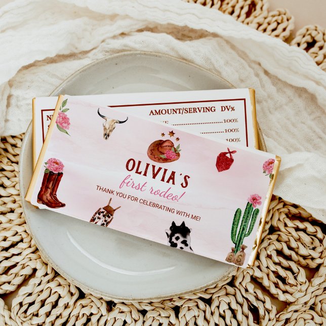 First Rodeo Cowgirl Birthday Hershey Bar Favors (Creator Uploaded)