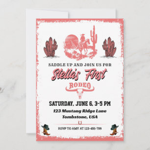 First Rodeo Cowgirl Birthday Party Invitation