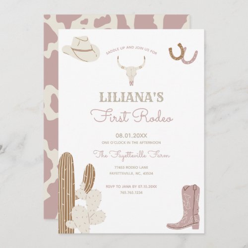 First Rodeo Cowgirl Birthday Party Invitation