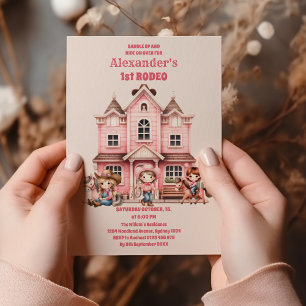 First Rodeo Cowgirl Birthday Party Invitation