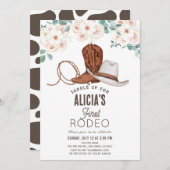 First Rodeo Cowgirl Western Floral 1st Birthday Invitation | Zazzle